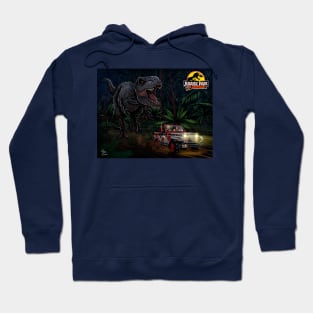 T-rex chase dark night Hoodie